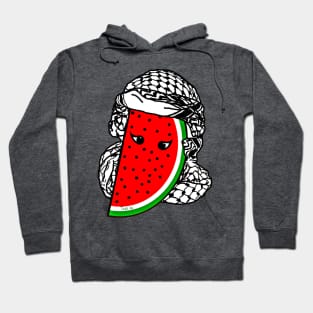 Watermelon Kufiya Free Palestine -  With Eyes -Wrapped - Back Hoodie